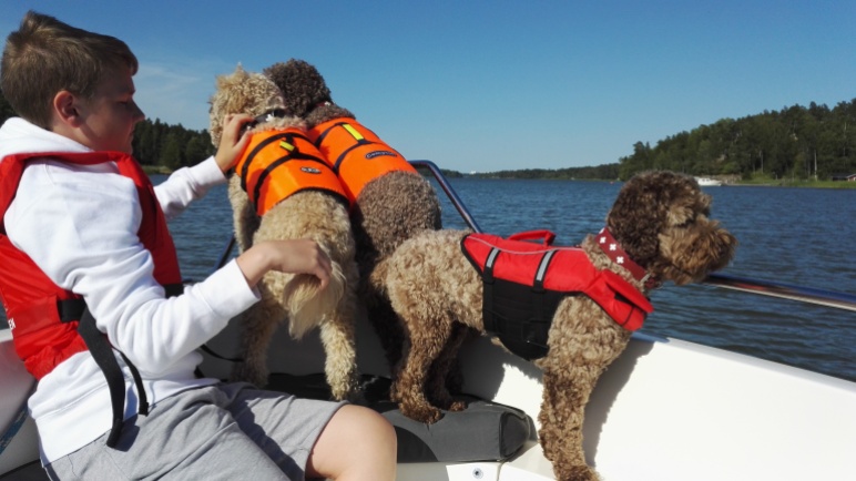 Boat trip with Capu, Lili and Ellie, summer 2018